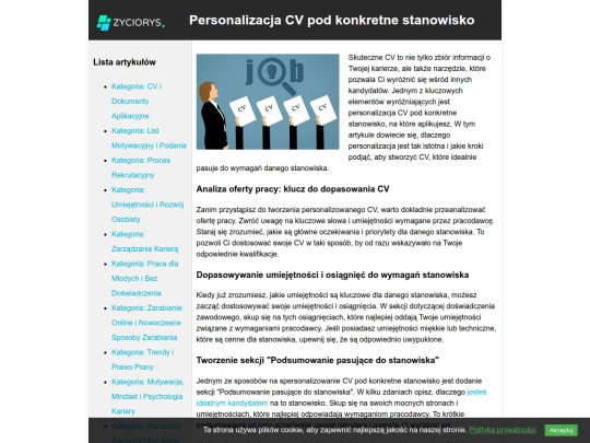 personalizacja-CV screenshot