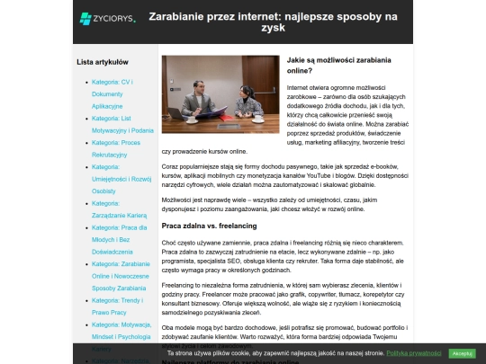 zarabianie-przez-internet screenshot
