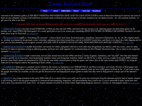 links screenshot