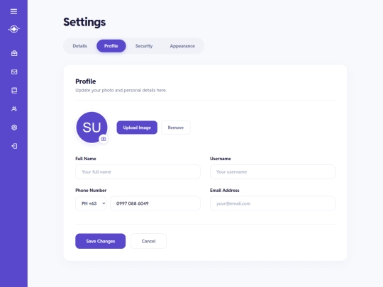 settings screenshot