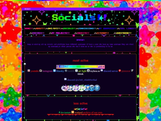 socials screenshot
