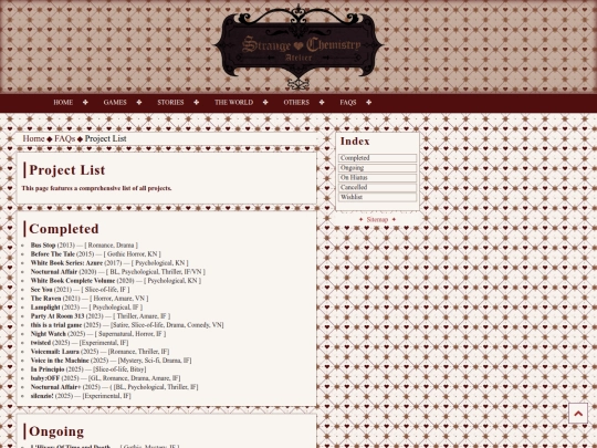 faqs/project-list screenshot