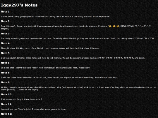 notes screenshot