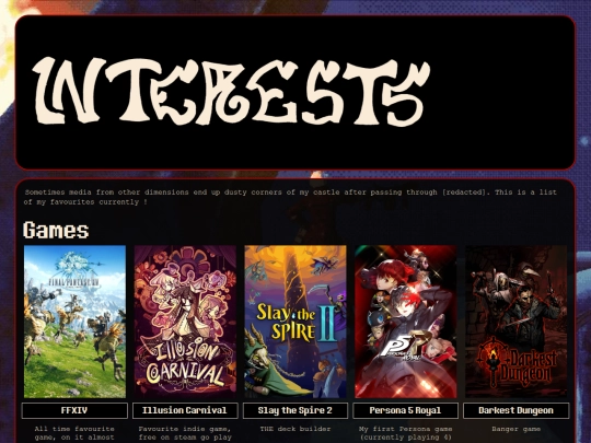 interests screenshot