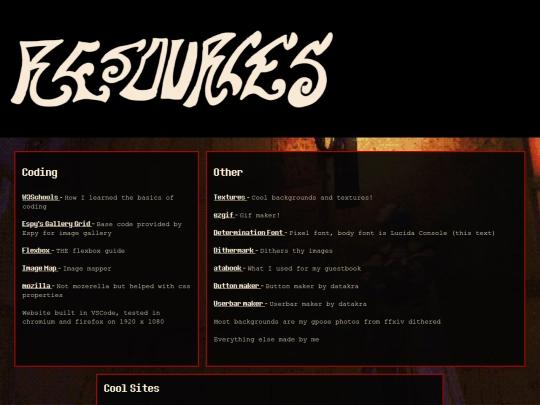 resources screenshot