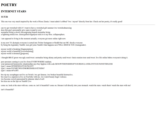 INTERNETSTARSpoem screenshot