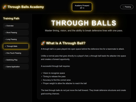 soccer/through-balls screenshot