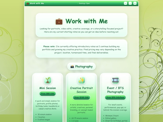 services screenshot