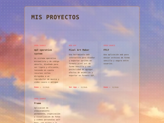 projects screenshot